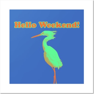 Neon bird weekend Posters and Art